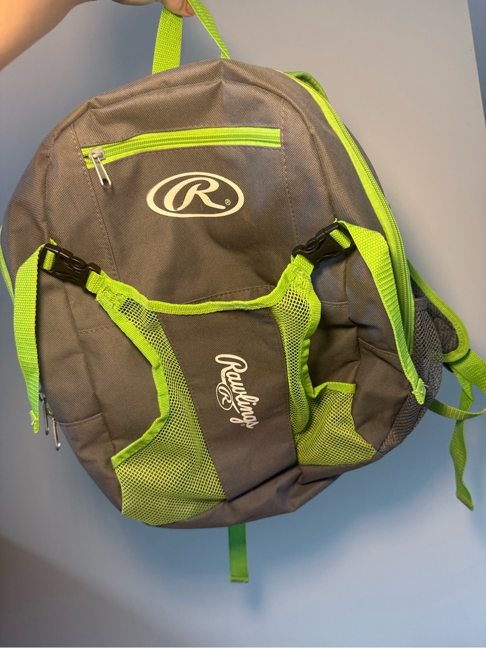Rawlings Softball/Baseball Gray & Lime Green Backpack